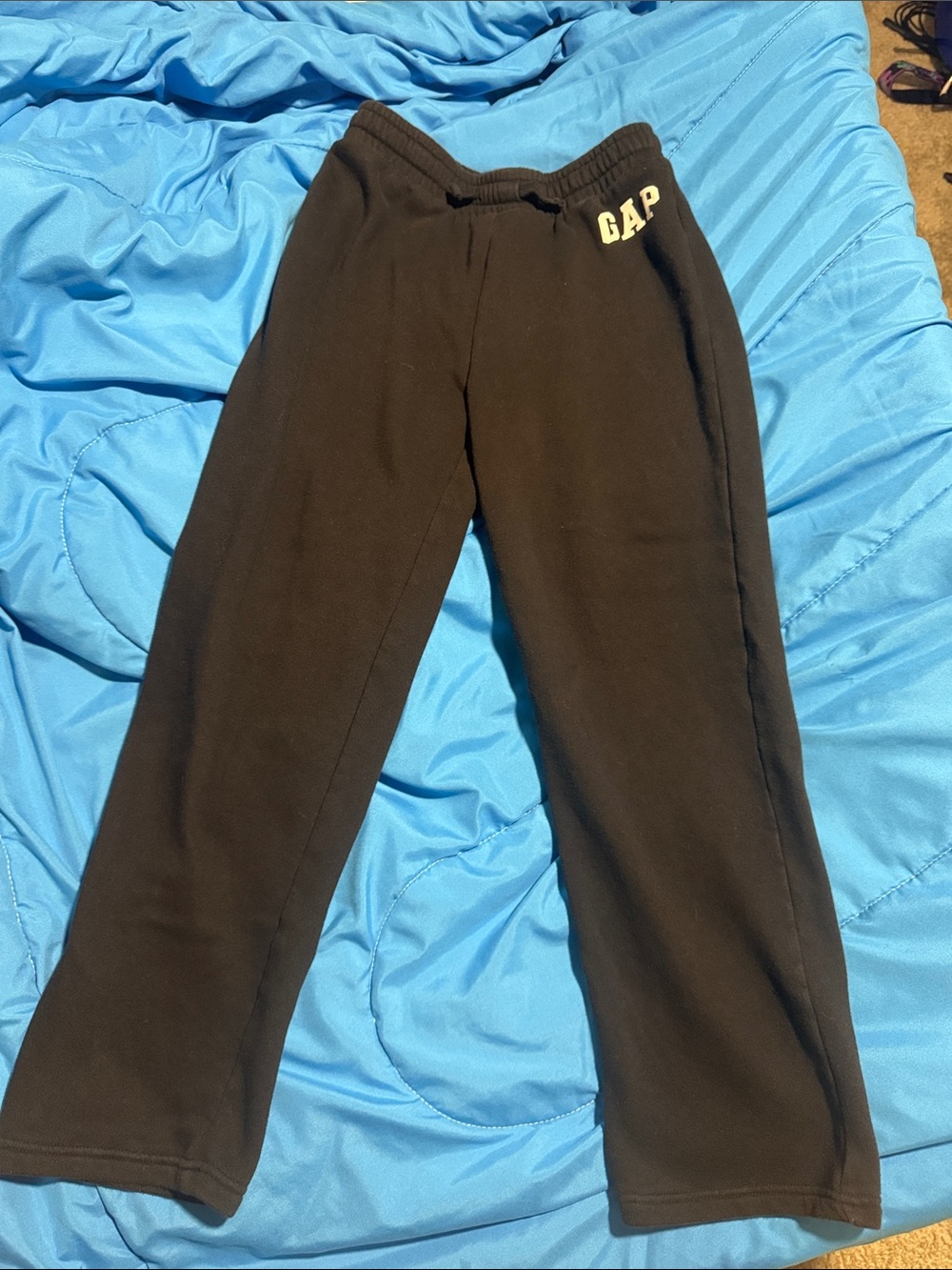 GAP Kids Black Sweatpants with Yellow Logo